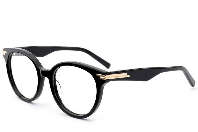 Oval Black Acetate Glasses #BS0522-0145
