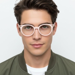 Oval Pink Acetate Glasses #BS0522-0146