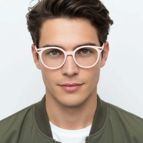 Oval Pink Acetate Glasses #BS0522-0146