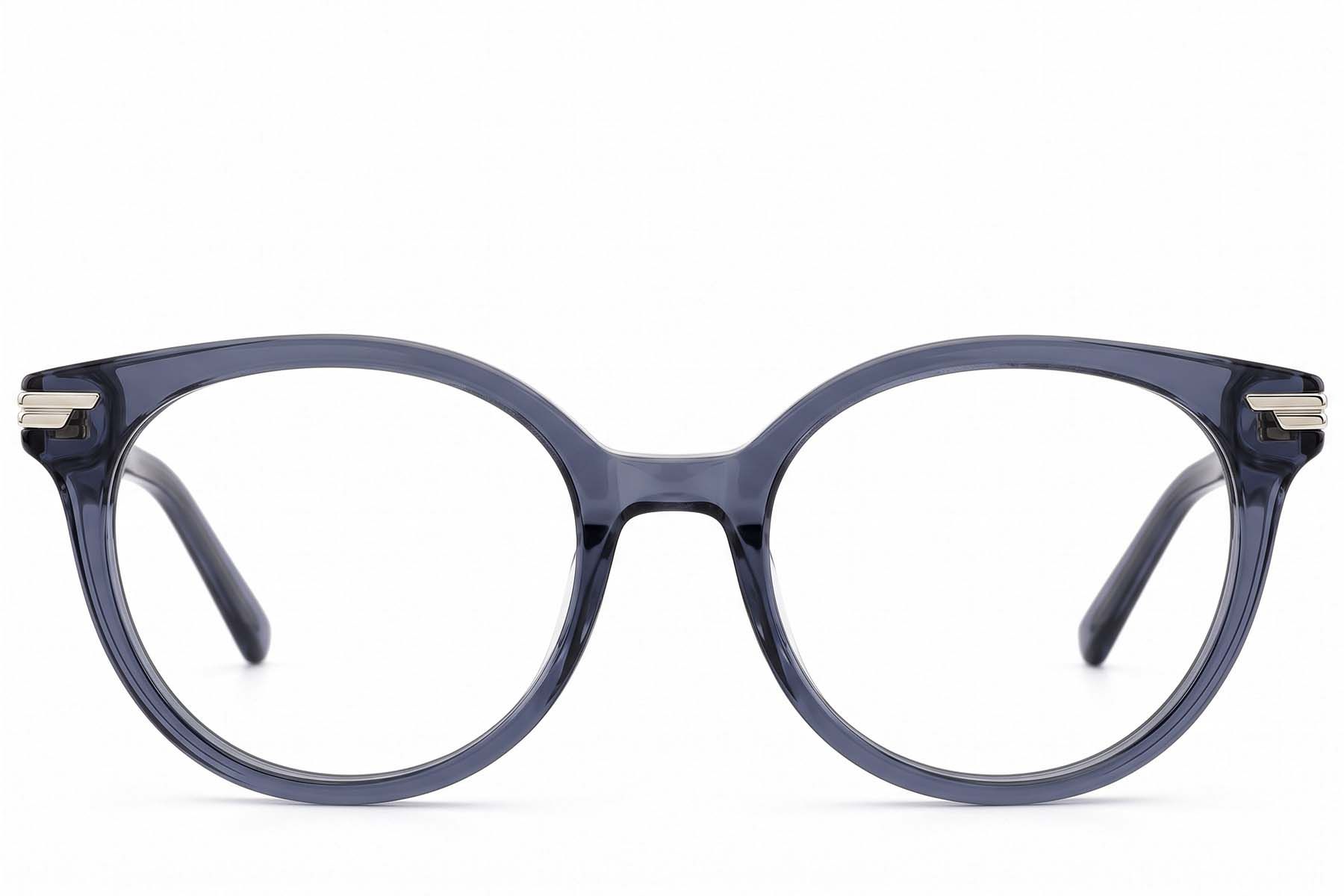 Occhiali ovali in acetato blu #BS0522-0147