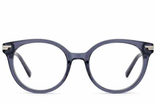 Lunettes ovales en acétate bleu #BS0522-0147