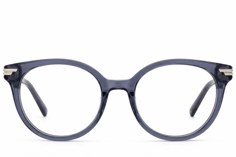 Occhiali ovali in acetato blu #BS0522-0147