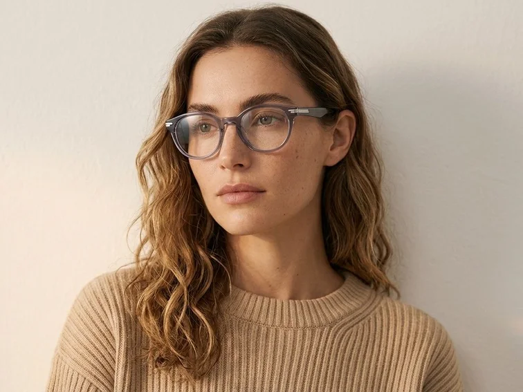 Ovale blaue Acetatbrille #BS0522-0147