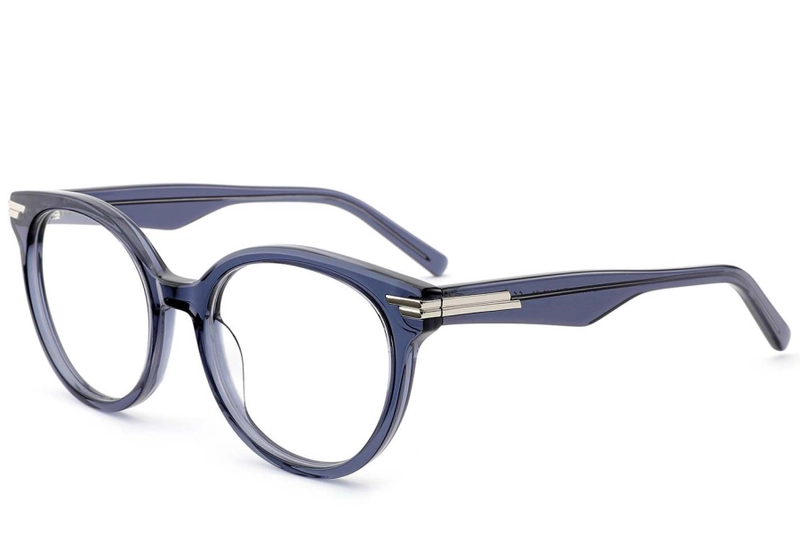 Oval Blue Acetate Glasses #BS0522-0147