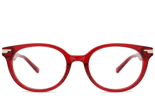 Verres ovales en acétate rouge #BS0522-0148