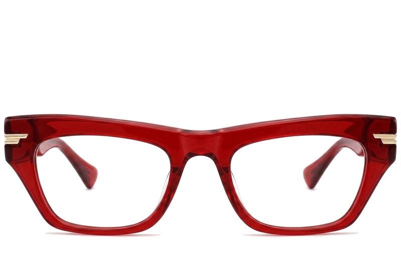 Gafas de acetato rojas con forma de mariposa #BS0522-0151