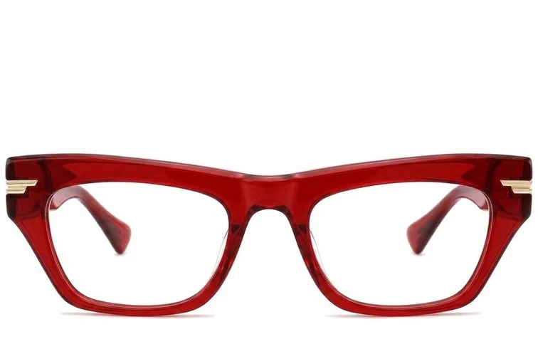 Gafas de acetato rojas con forma de mariposa #BS0522-0151