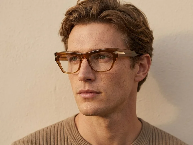 Gafas de acetato marrón mariposa #BS0522-0152