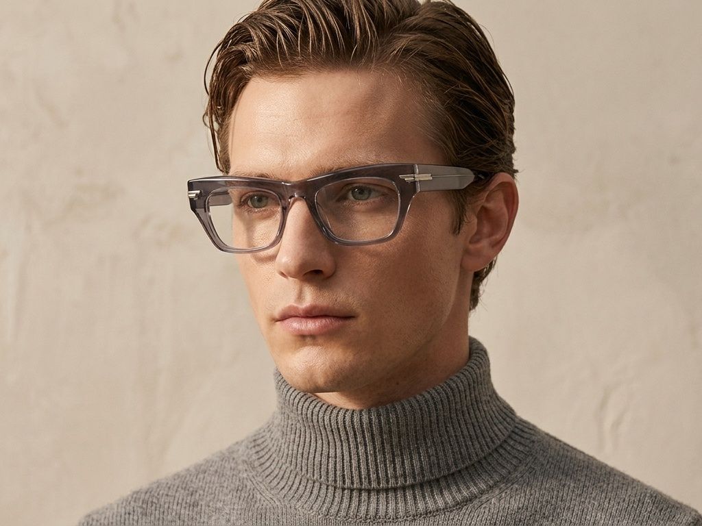 Occhiali in acetato grigio farfalla #BS0522-0153