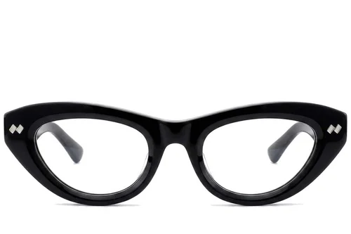Lunettes papillon en acétate noir #BS0522-0156