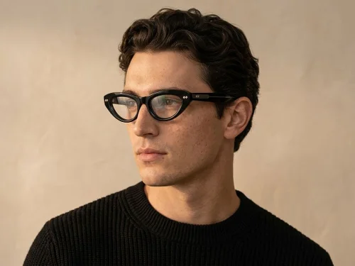 Lunettes papillon en acétate noir #BS0522-0156