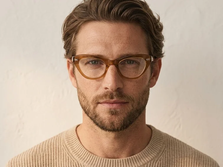 Gafas de acetato marrón mariposa #BS0522-0158