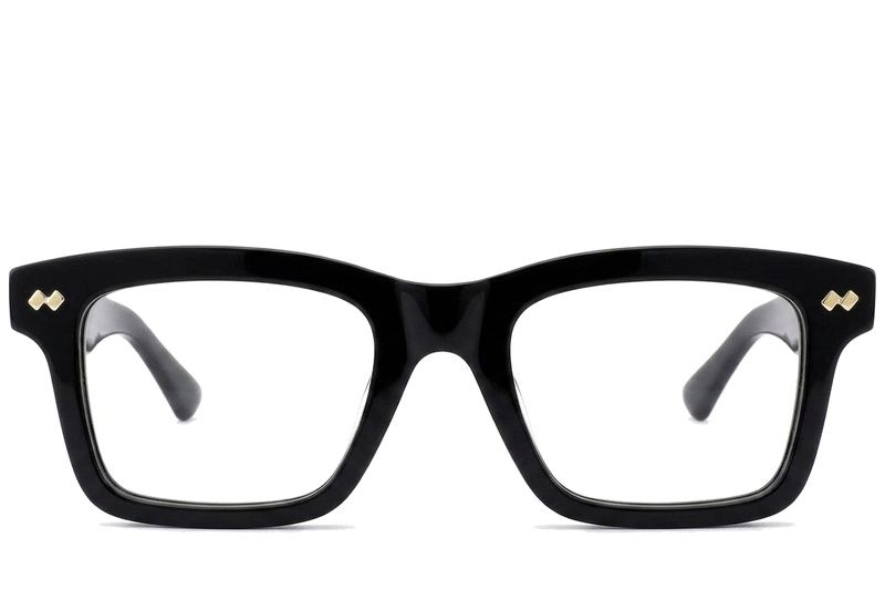 Rectangular Black Acetate Glasses #BS0522-0160