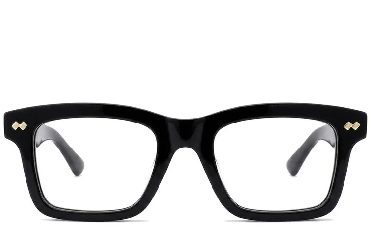 Rectangular Black Acetate Glasses #BS0522-0160