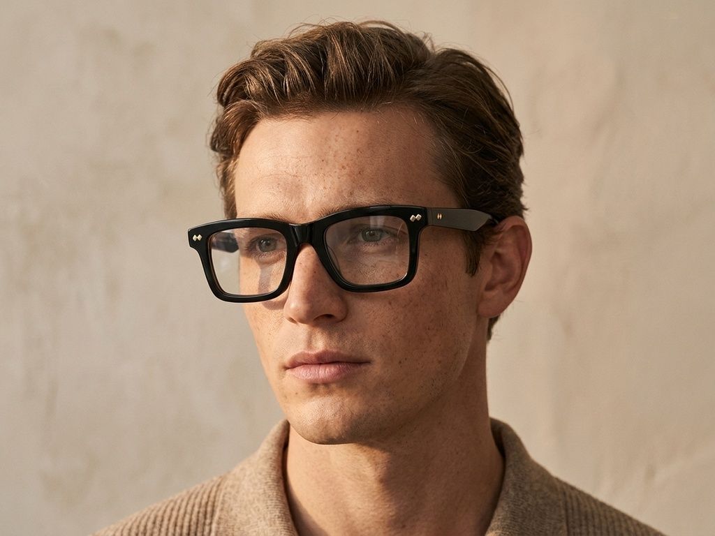 Rectangular Black Acetate Glasses #BS0522-0160