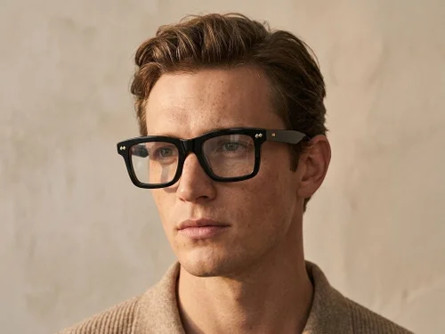 Lunettes rectangulaires en acétate noir #BS0522-0160