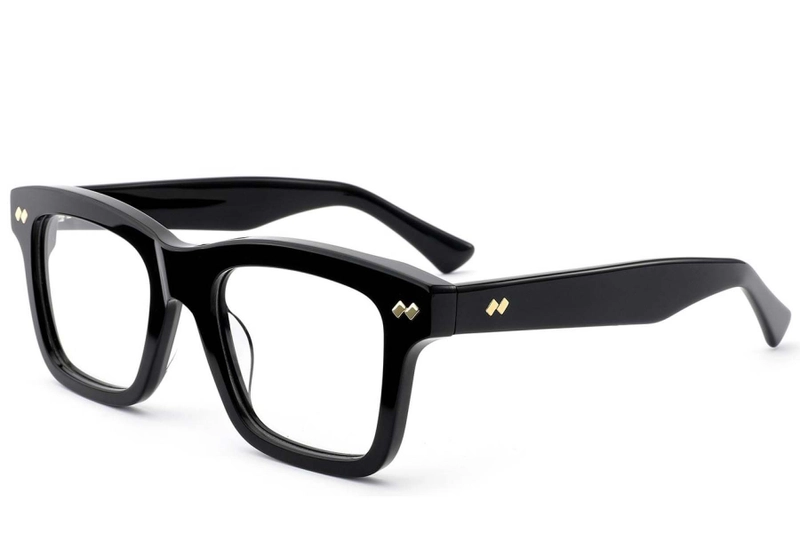 Rectangular Black Acetate Glasses #BS0522-0160