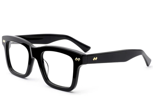 Rectangular Black Acetate Glasses #BS0522-0160