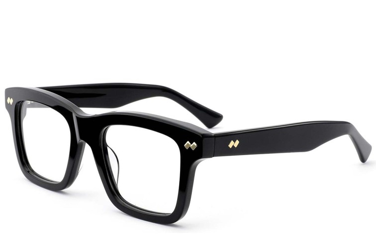 Gafas rectangulares de acetato negro #BS0522-0160