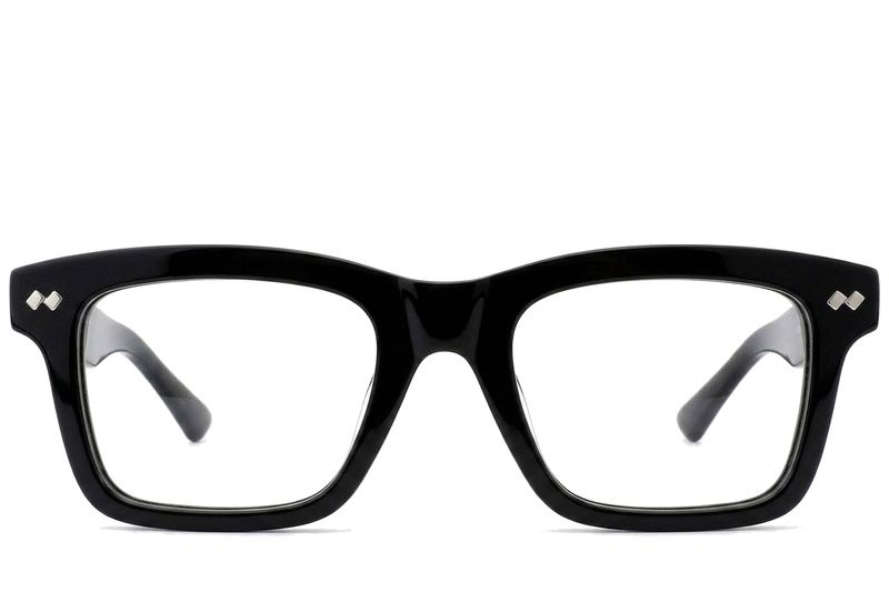 Rectangular Black Acetate Glasses #BS0522-0161