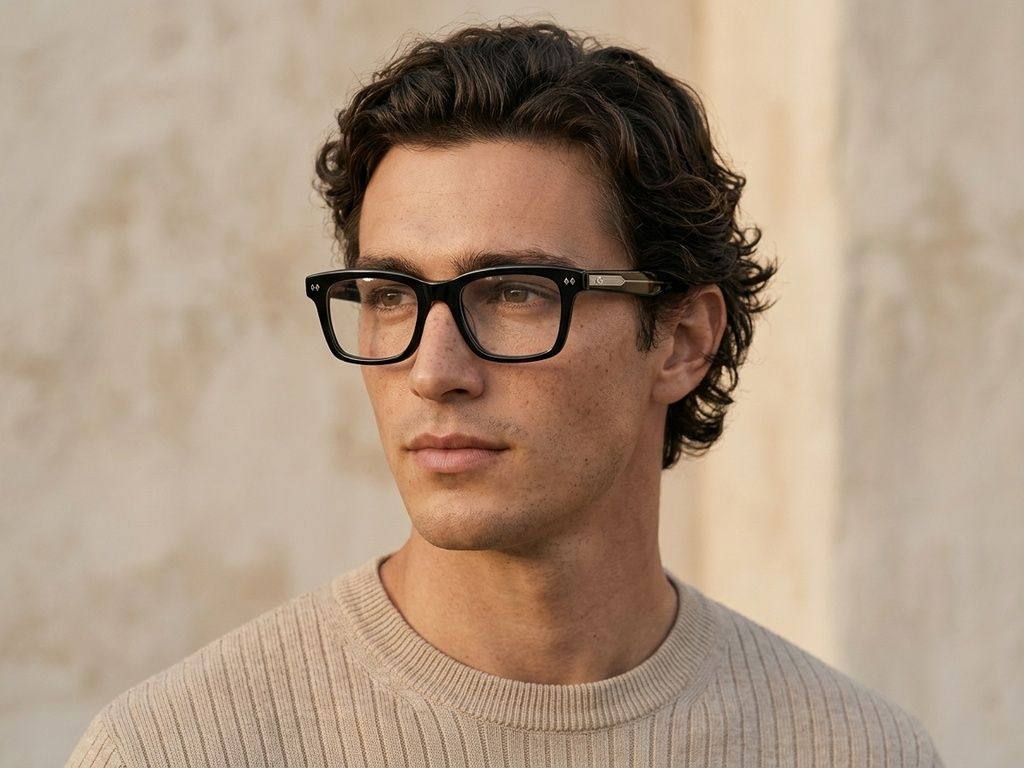 Rectangular Black Acetate Glasses #BS0522-0161