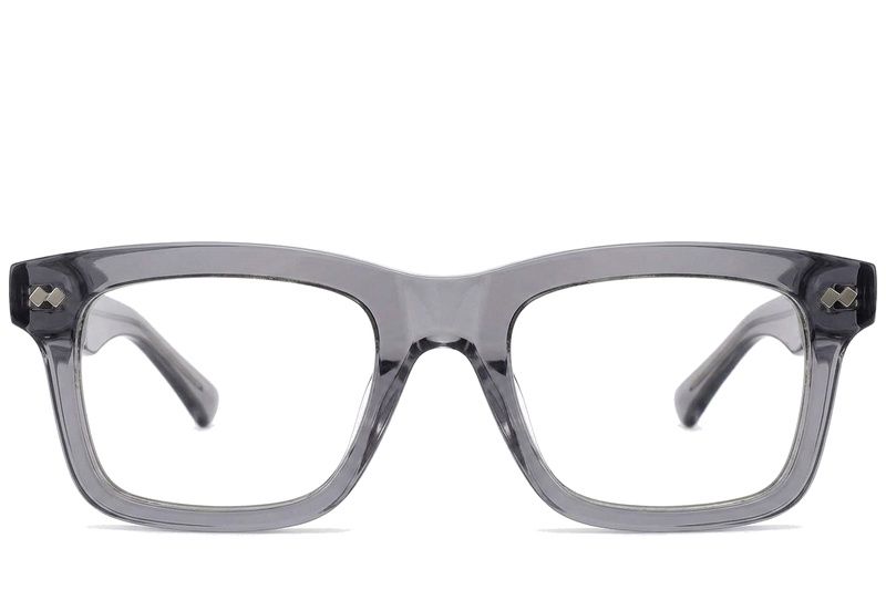 Rectangular Gray Acetate Glasses #BS0522-0162