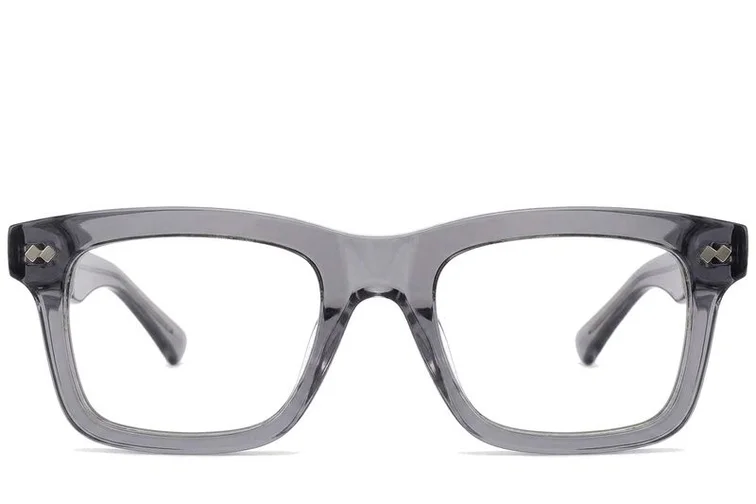Rectangular Gray Acetate Glasses #BS0522-0162