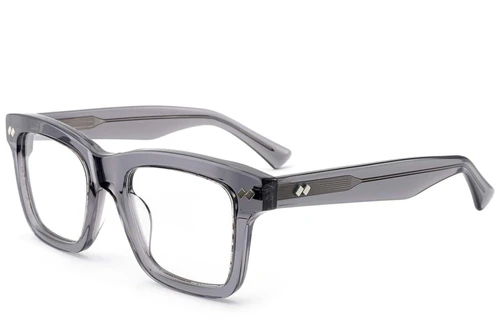 Rectangular Gray Acetate Glasses #BS0522-0162