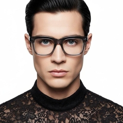 Rectangular Gray Acetate Glasses #BS0522-0162