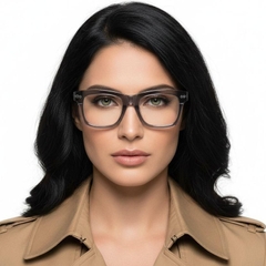 Rectangular Gray Acetate Glasses #BS0522-0162