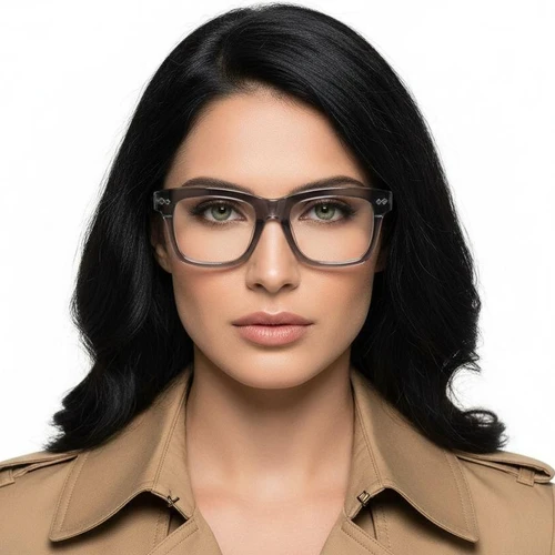 Rectangular Gray Acetate Glasses #BS0522-0162