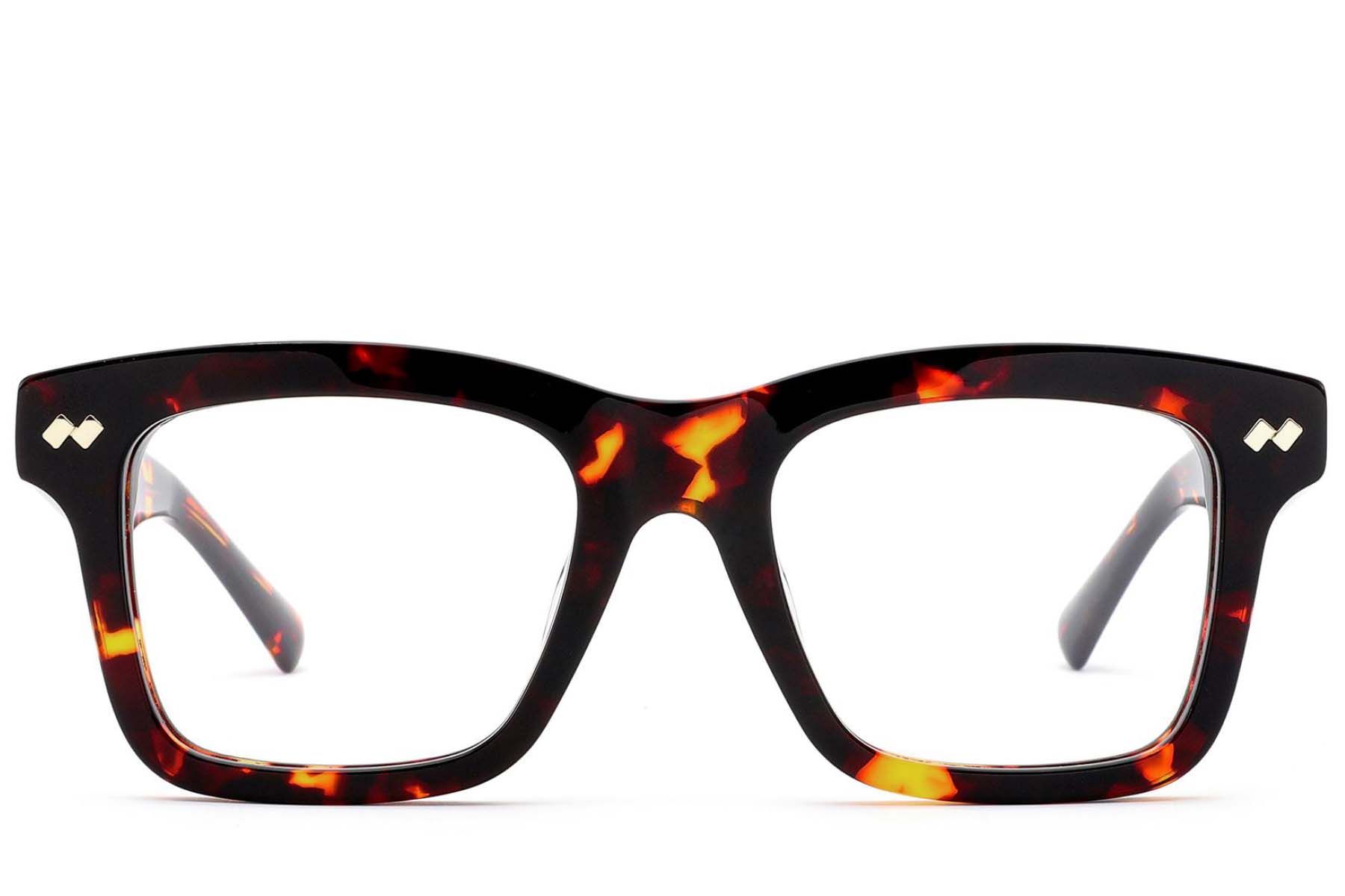 Rectangular Tortoiseshell Acetate Glasses #BS0522-0164