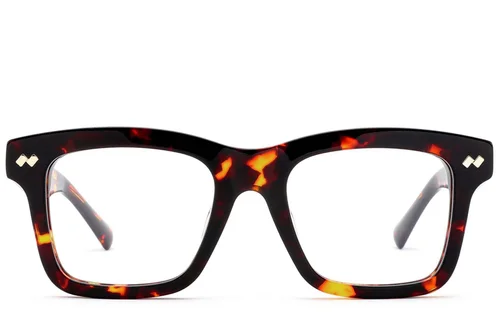 Lunettes rectangulaires en acétate écaille de tortue #BS0522-0164