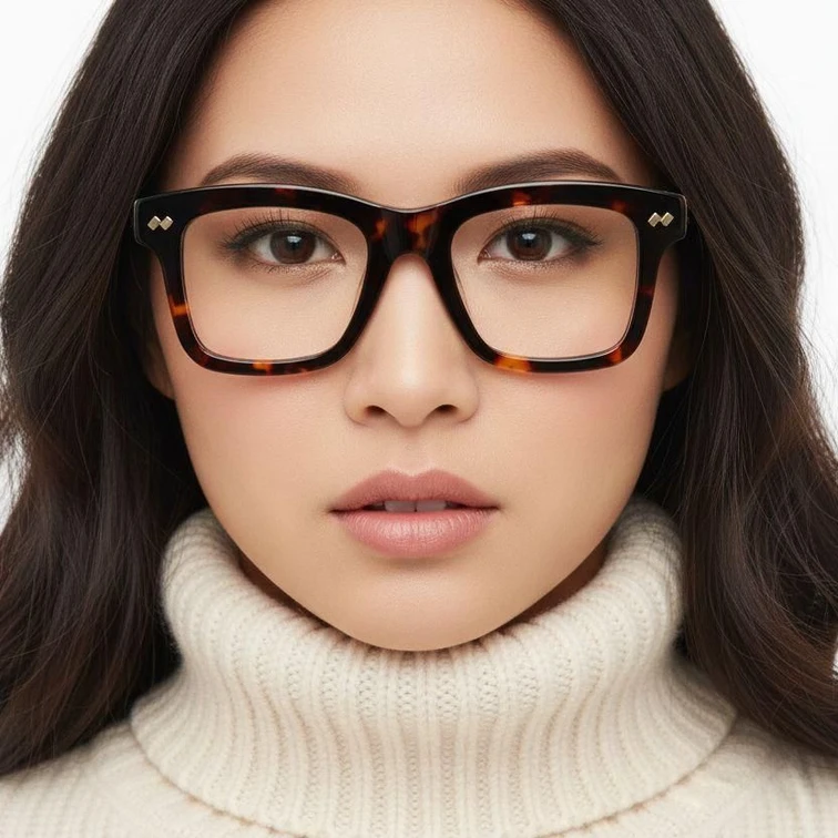 Gafas rectangulares de acetato de carey #BS0522-0164