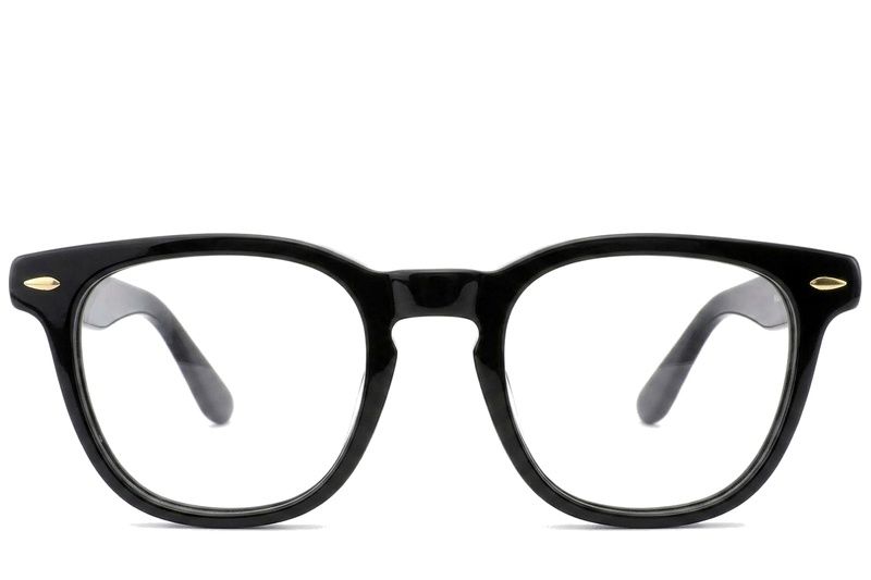 Occhiali ovali in acetato nero #BS0522-0165