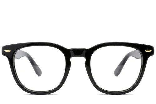 Lunettes ovales en acétate noir #BS0522-0165