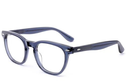 Lunettes ovales en acétate bleu #BS0522-0166