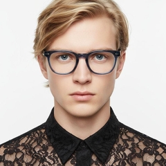 Oval Blue Acetate Glasses #BS0522-0166