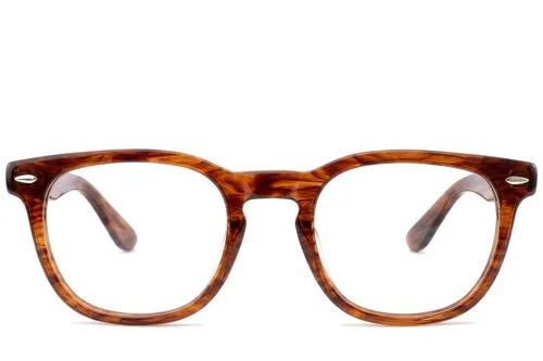 Lunettes ovales en acétate brun #BS0522-0167