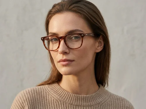 Lunettes ovales en acétate brun #BS0522-0167