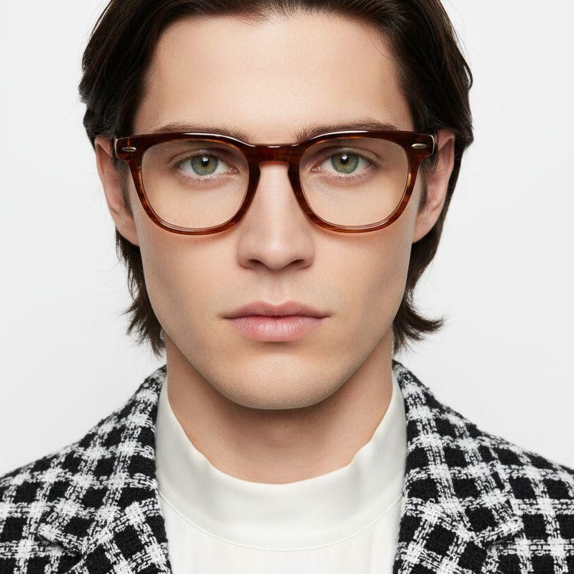 Occhiali ovali in acetato marrone #BS0522-0167