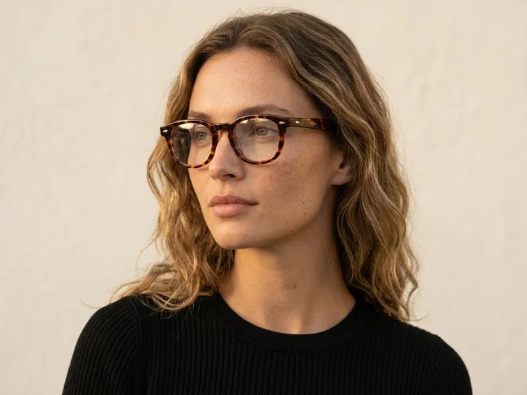 Oval Tortoiseshell Acetate Glasses #BS0522-0169