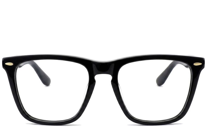 Rectangular Black Acetate Glasses #BS0522-0170