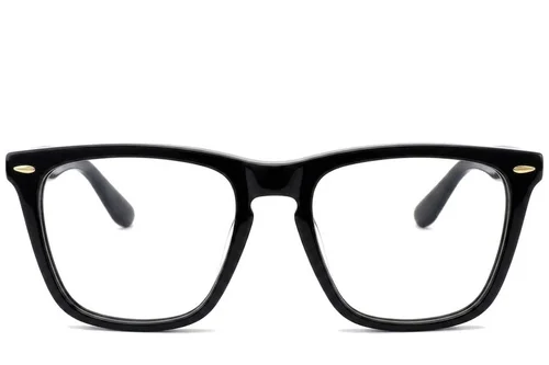 Lunettes rectangulaires en acétate noir #BS0522-0170