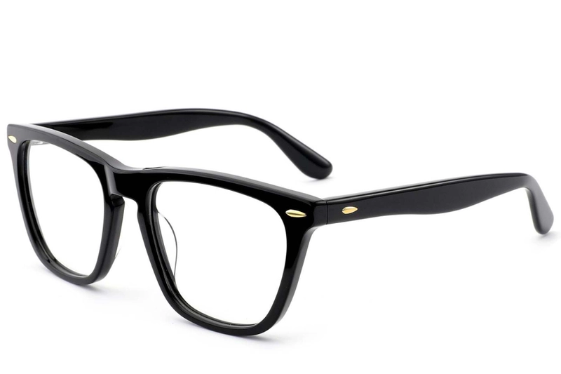 Rectangular Black Acetate Glasses #BS0522-0170