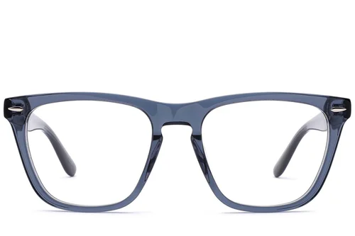 Lunettes rectangulaires en acétate bleu #BS0522-0171