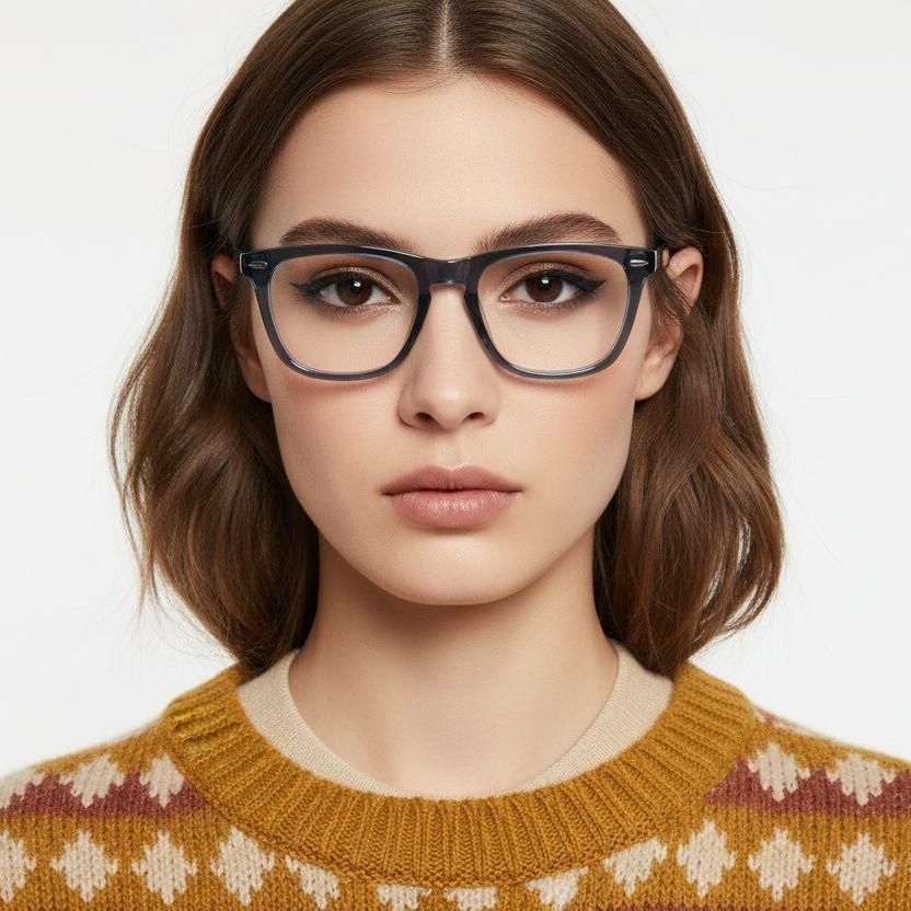 Rectangular Blue Acetate Glasses #BS0522-0171