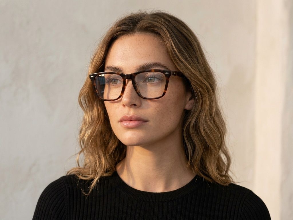 Rectangular Tortoiseshell Acetate Glasses #BS0522-0173