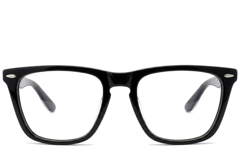Gafas rectangulares de acetato negro #BS0522-0174