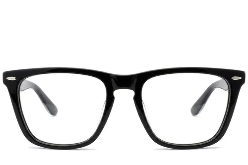 Lunettes rectangulaires en acétate noir #BS0522-0174